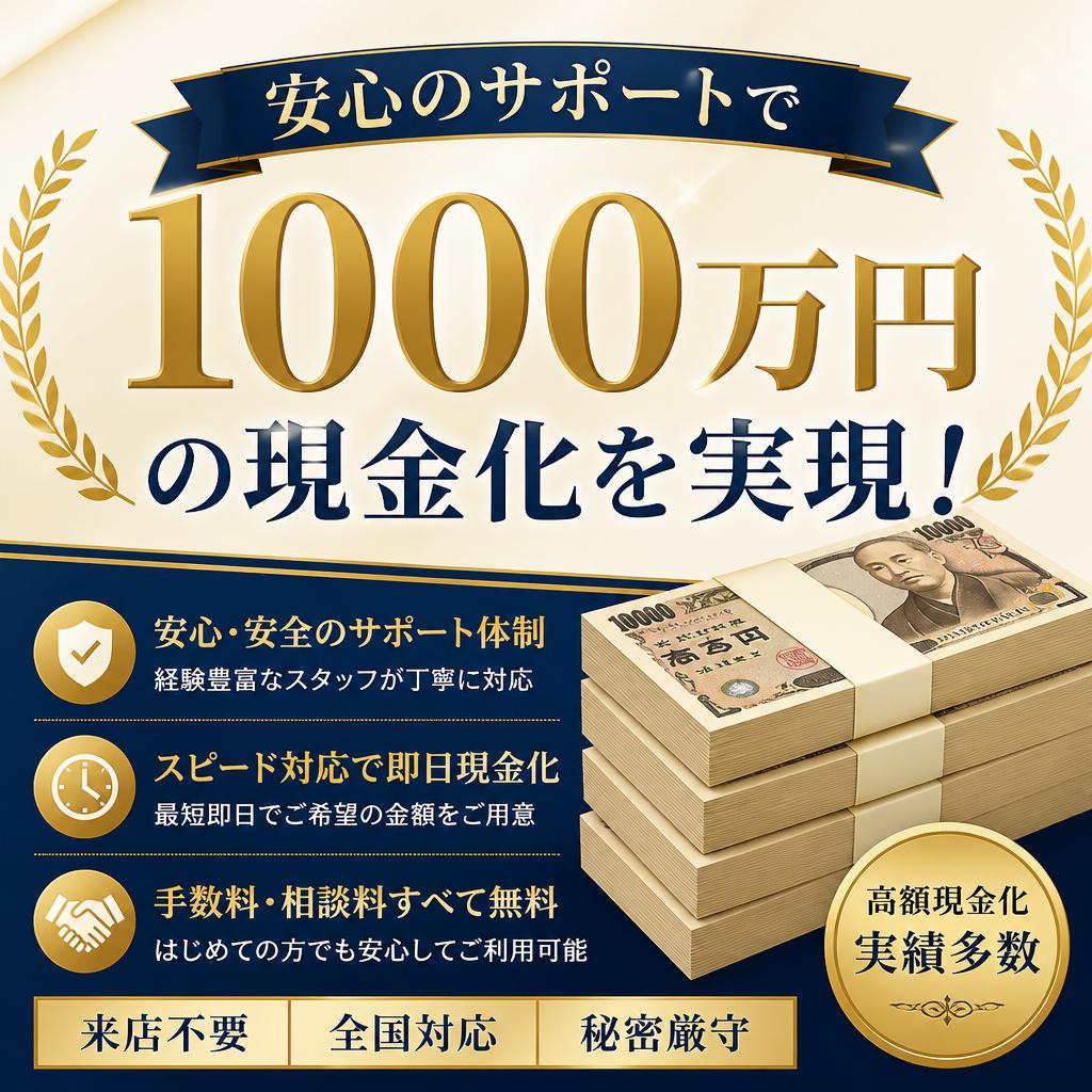 安心のサポートで1000万円の現金化を実現！