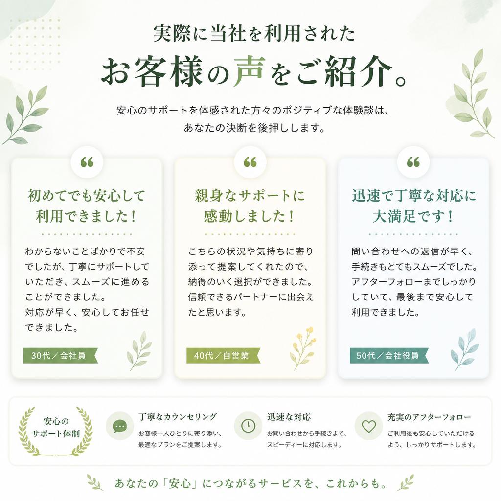 お客様の体験談