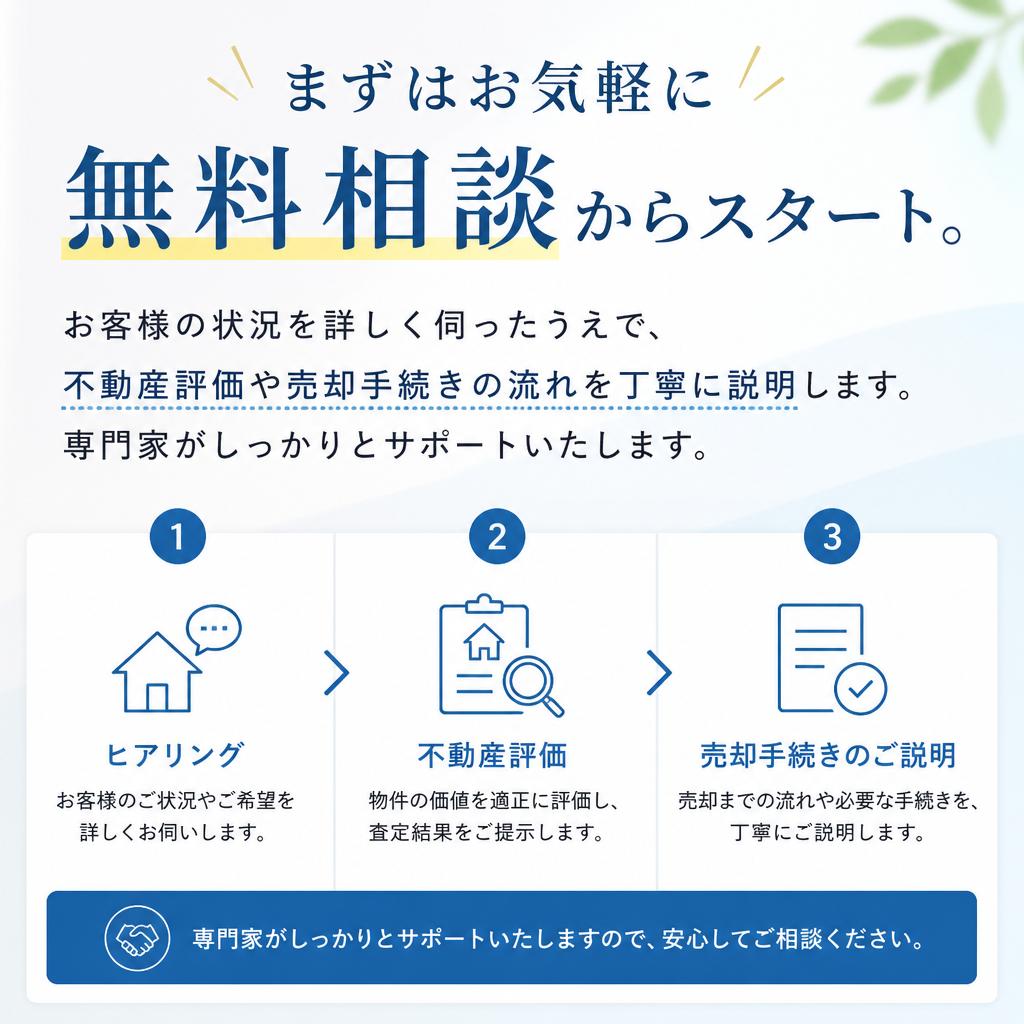 無料相談の流れ：気軽に相談できる体制