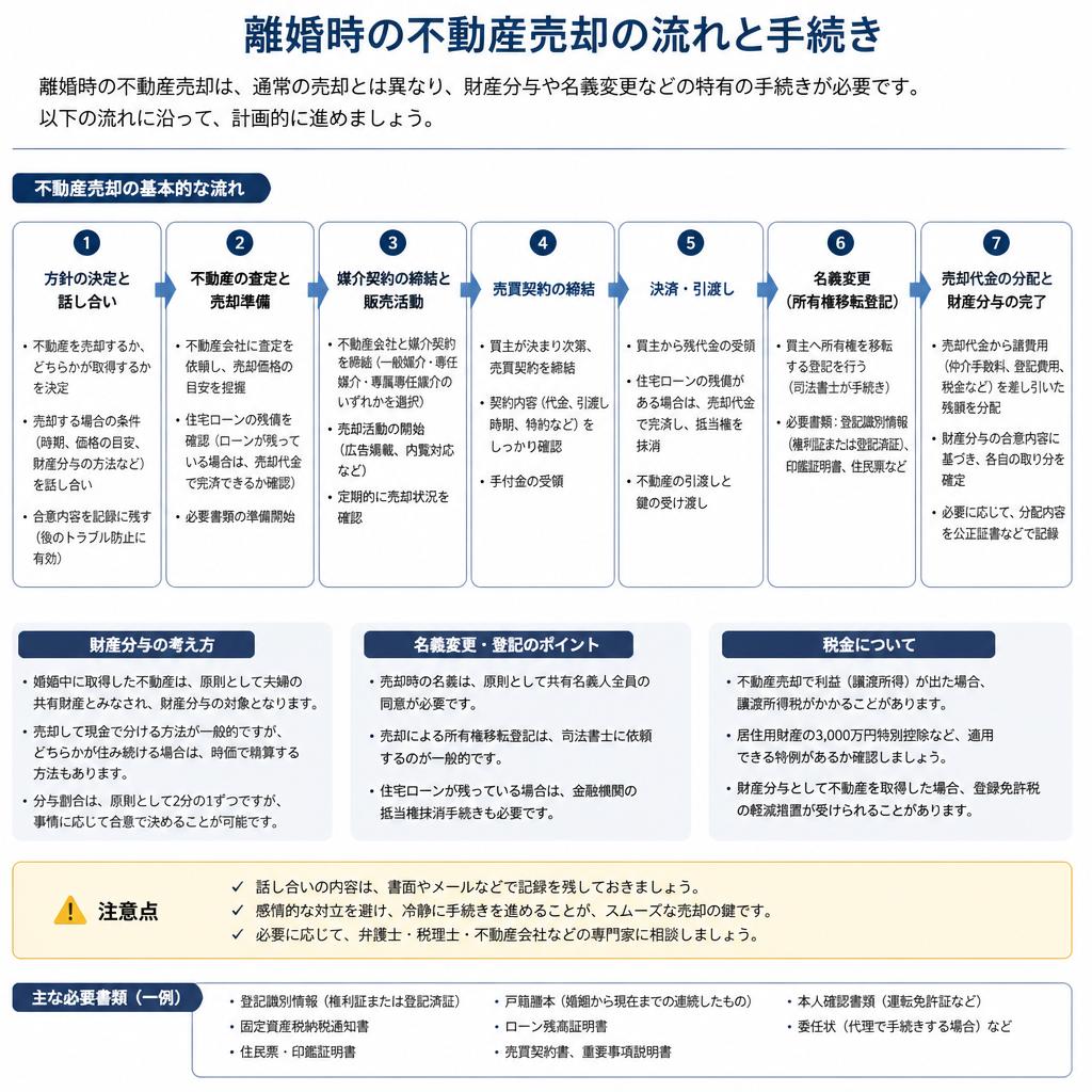 離婚時の不動産売却手続きとは？