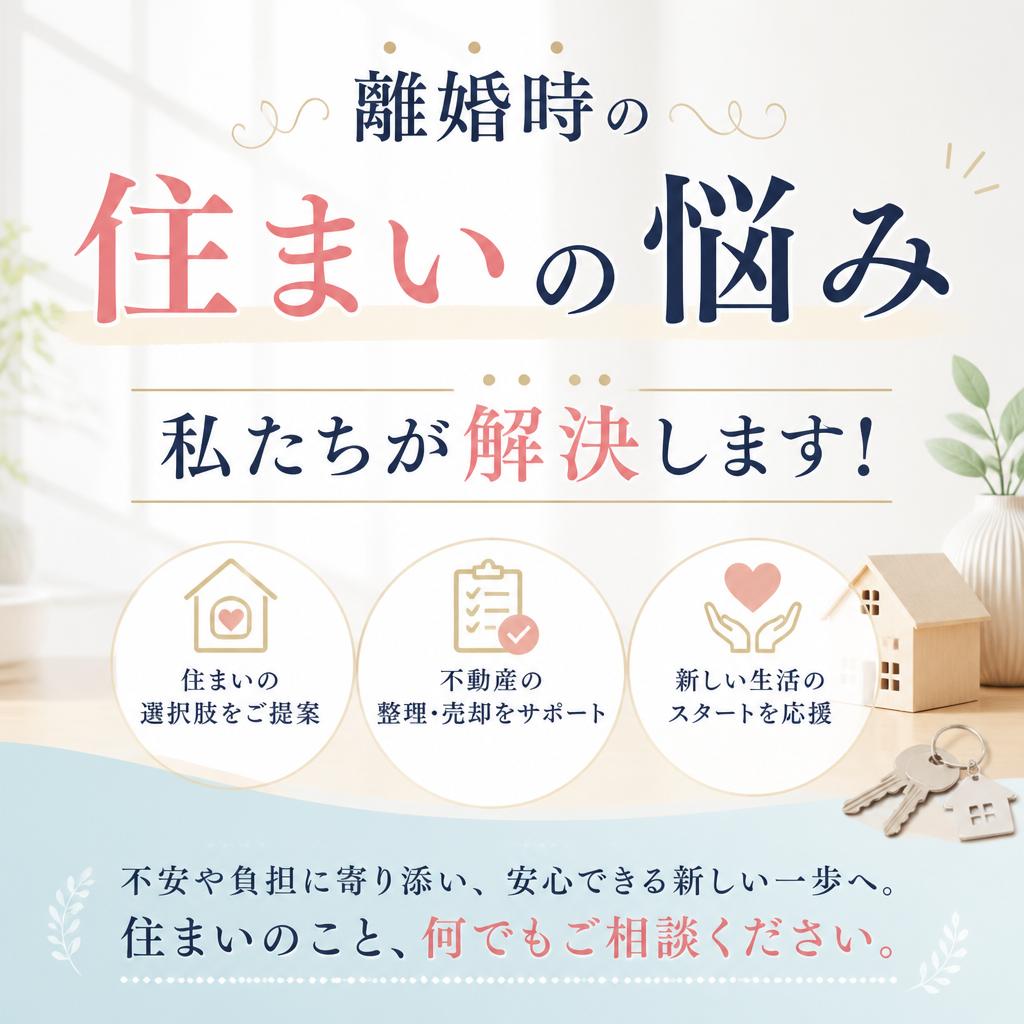 離婚時の住まいの悩み、私たちが解決します！