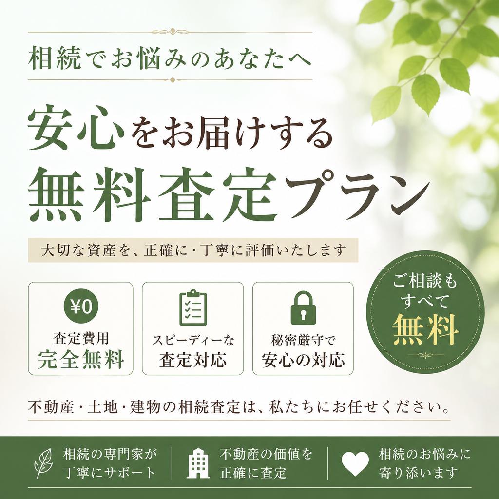 相続でお悩みのあなたへ、安心をお届けする無料査定プラン