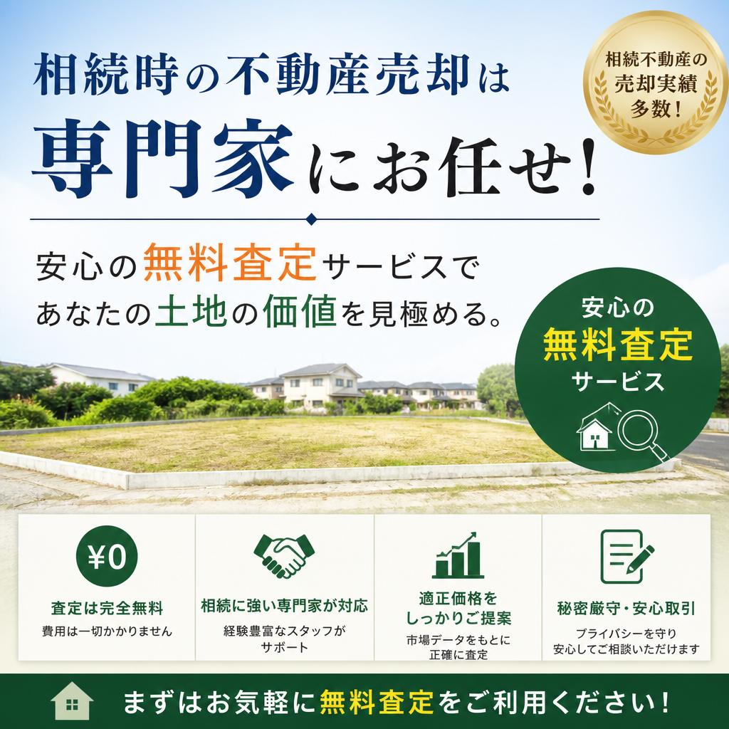 相続時の不動産売却は専門家にお任せ！安心の無料査定サービスであなたの土地の価値を見極める。