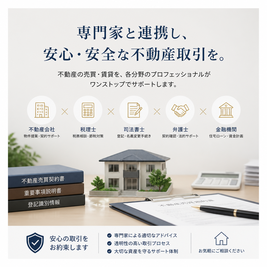 専門家のアドバイスで安心の取引