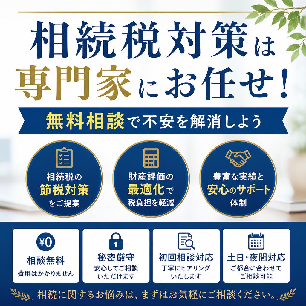 相続税対策は専門家にお任せ！無料相談で不安を解消しよう