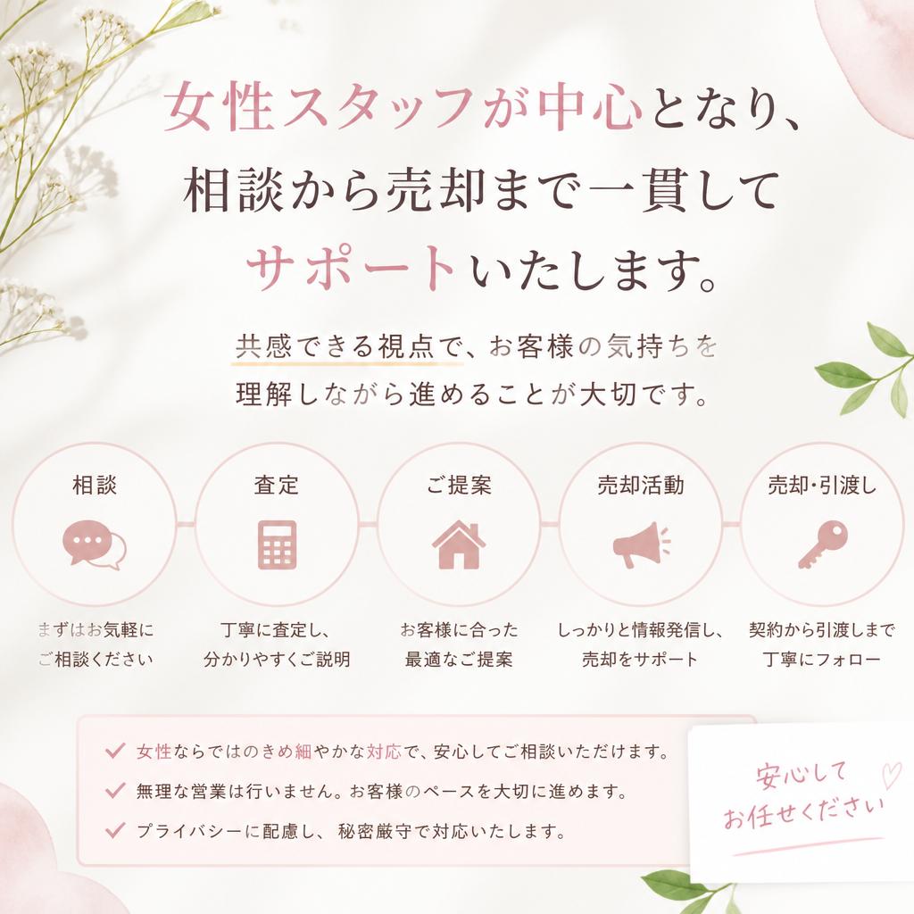 信頼できる女性スタッフによるサポート