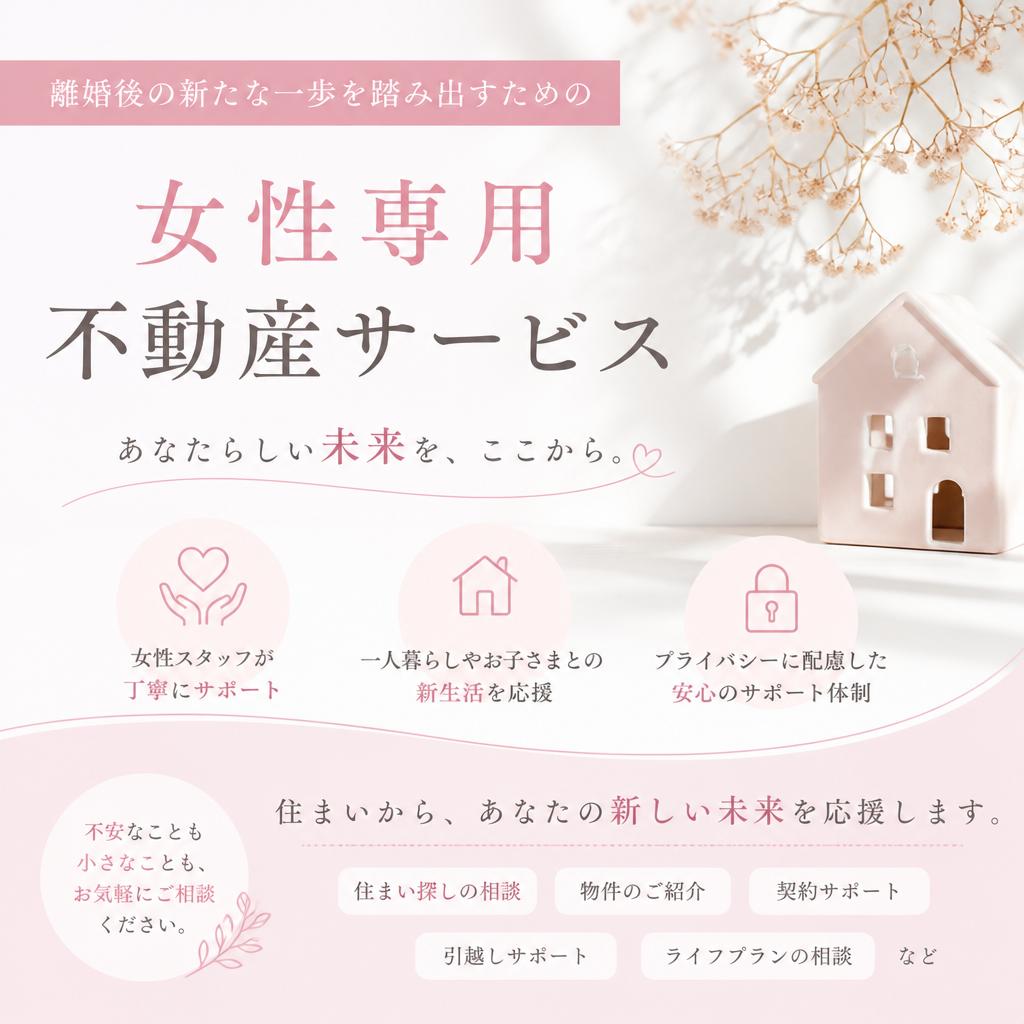 離婚後の新たな一歩を踏み出すための、女性専用不動産サービス