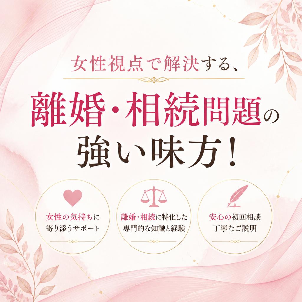 女性視点で解決する、離婚・相続問題の強い味方！