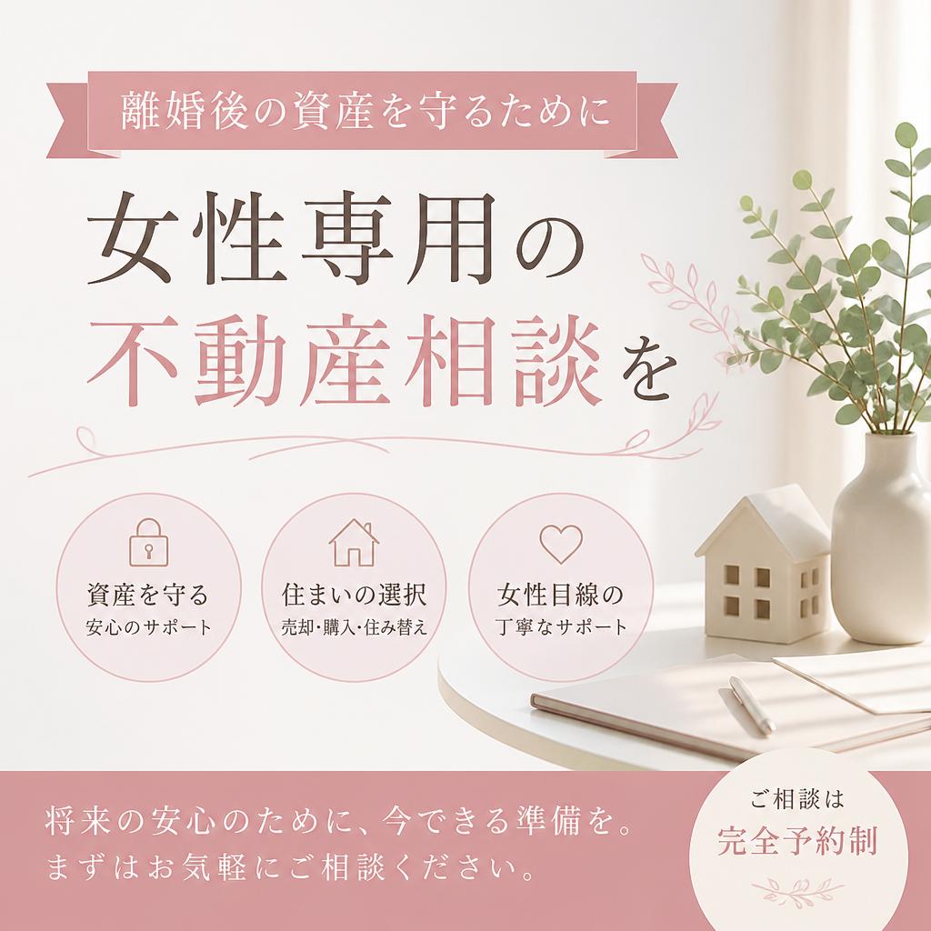 離婚後の資産を守るために、女性専用の不動産相談を