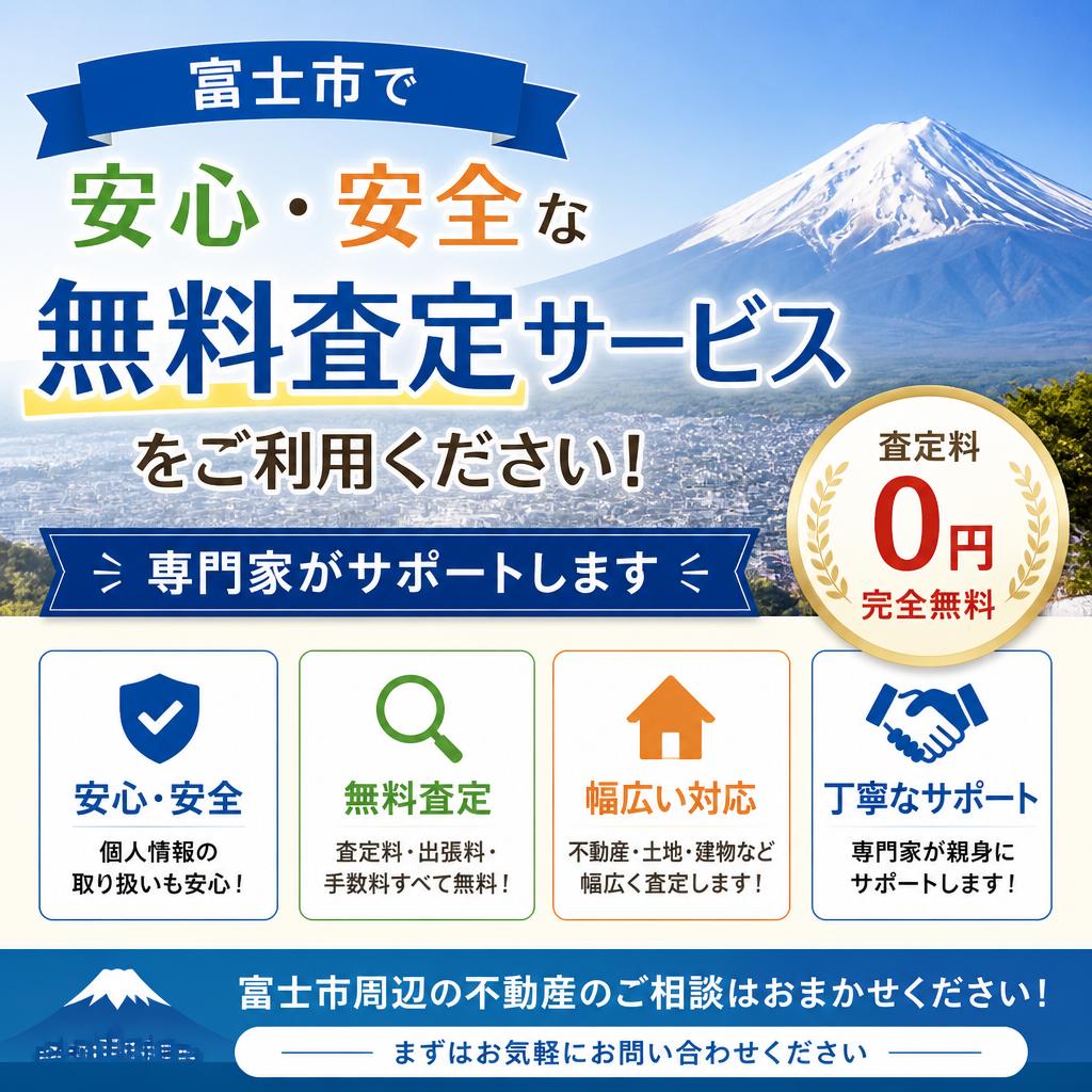 富士市で安心・安全な無料査定サービスをご利用ください！専門家がサポートします