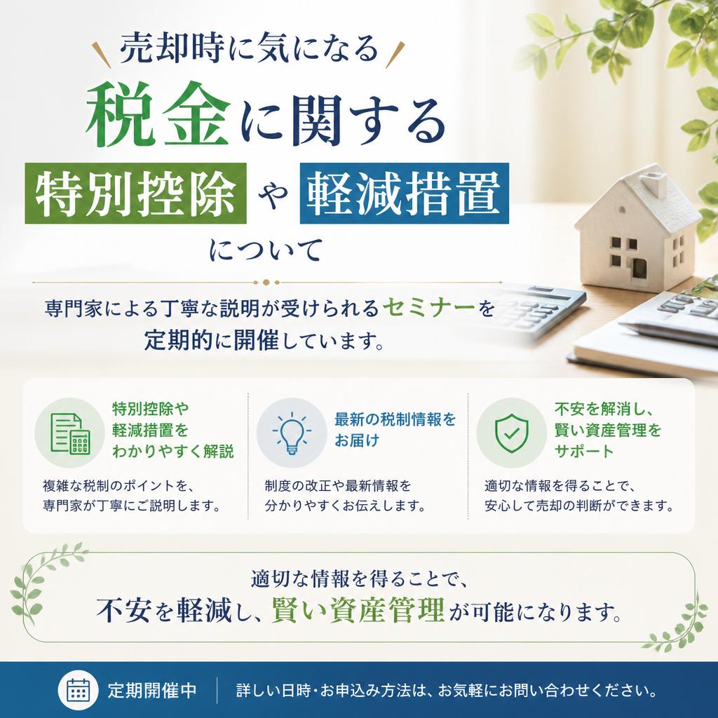 税金対策セミナーで安心をプラス