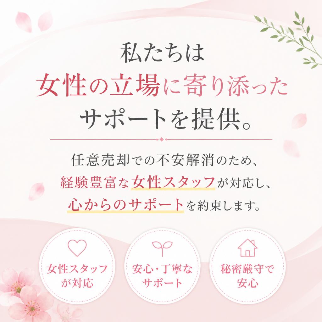 女性の安心を第一に考えたサポート