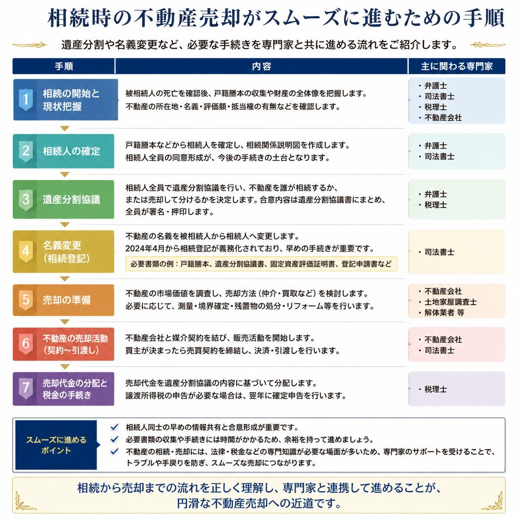 相続と不動産売却の流れ