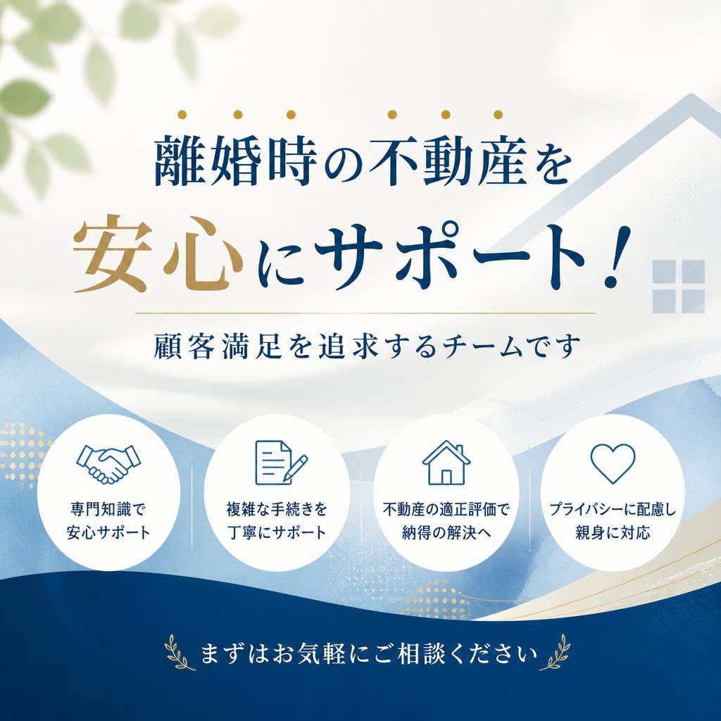 離婚時の不動産を安心にサポート！顧客満足を追求するチームです