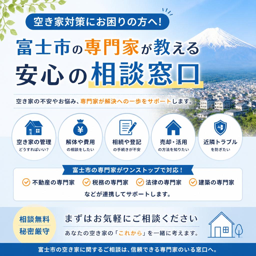 空き家対策にお困りの方へ！富士市の専門家が教える安心の相談窓口