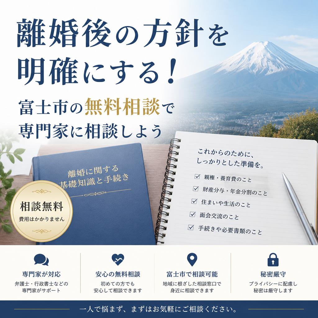 離婚後の方針を明確にする！富士市の無料相談で専門家に相談しよう