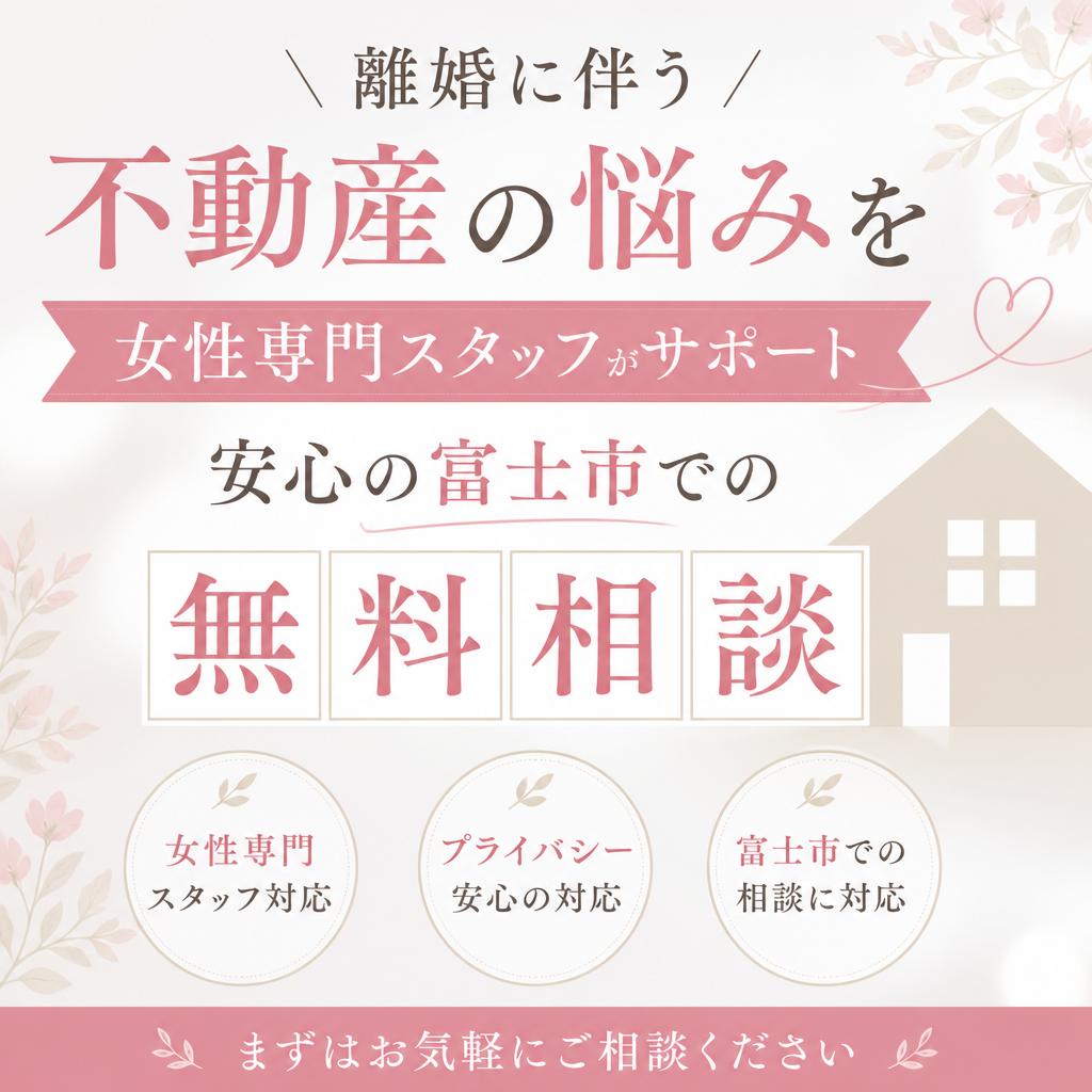 離婚に伴う不動産の悩みを女性専門スタッフがサポート、安心の富士市での無料相談