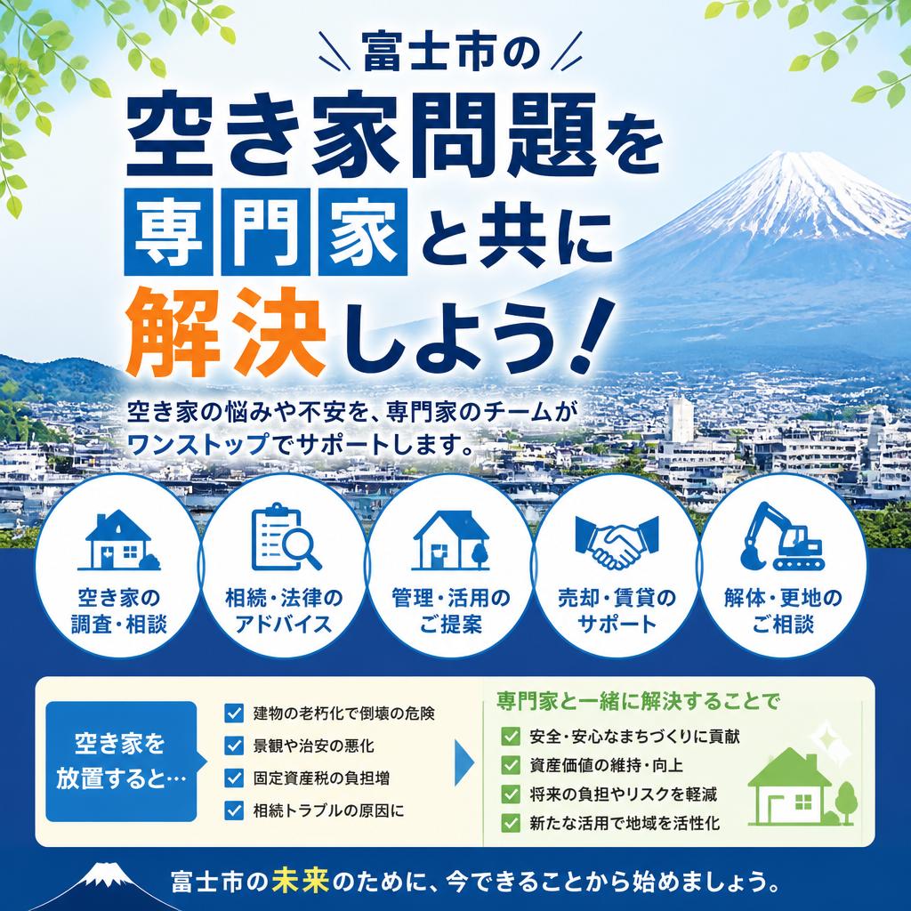富士市の空き家問題を専門家と共に解決しよう！