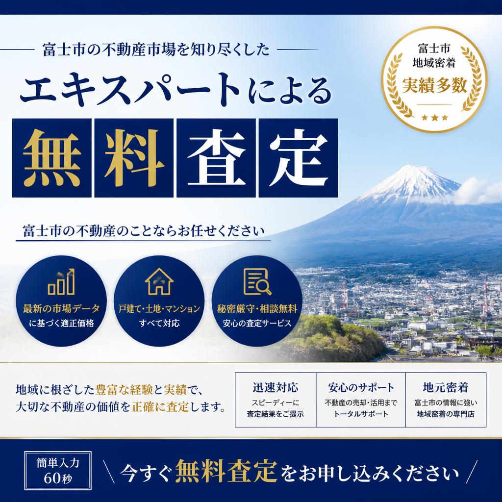 富士市の不動産市場を知り尽くしたエキスパートによる無料査定