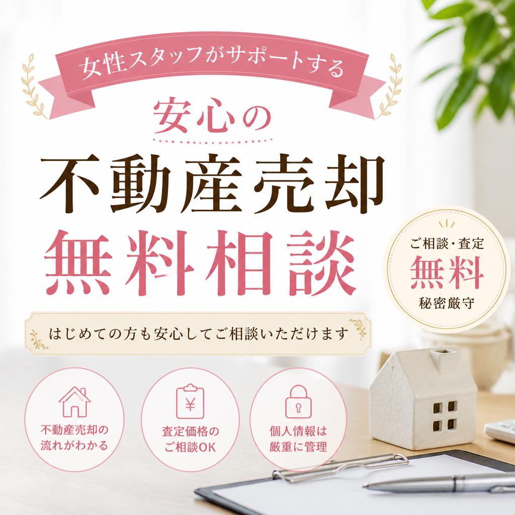 女性スタッフがサポートする、安心の不動産売却無料相談