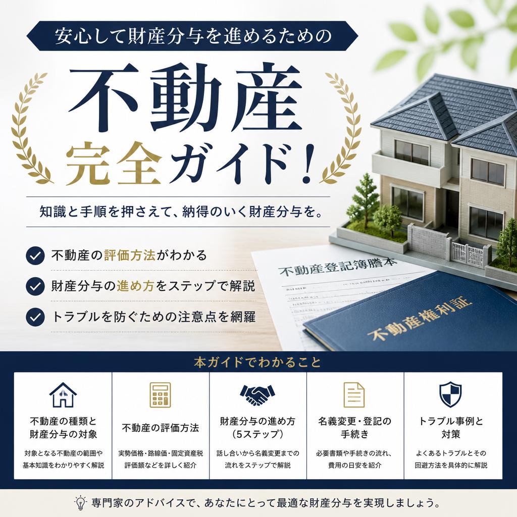 安心して財産分与を進めるための不動産完全ガイド！