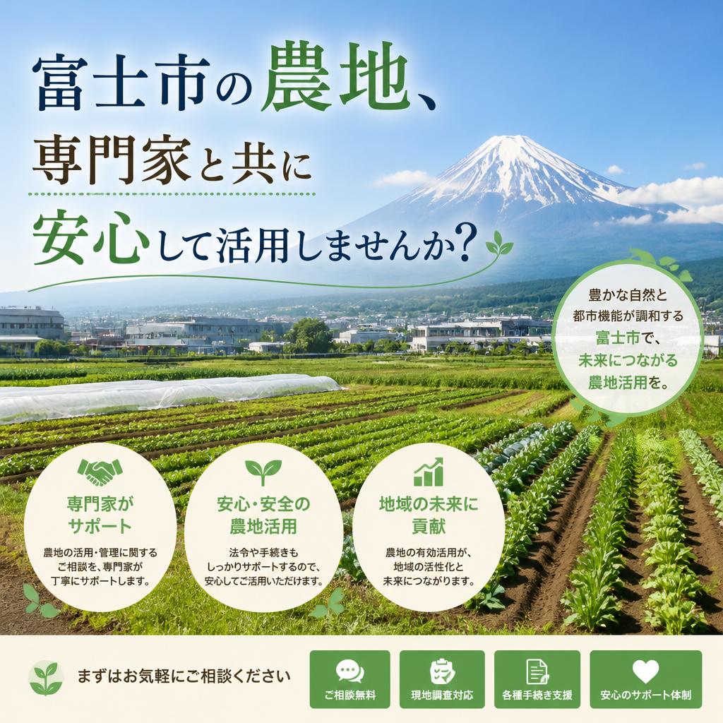 富士市の農地、専門家と共に安心して活用しませんか？