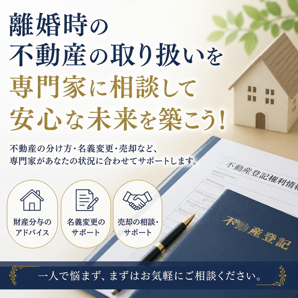 離婚時の不動産の取り扱いを専門家に相談して安心な未来を築こう！