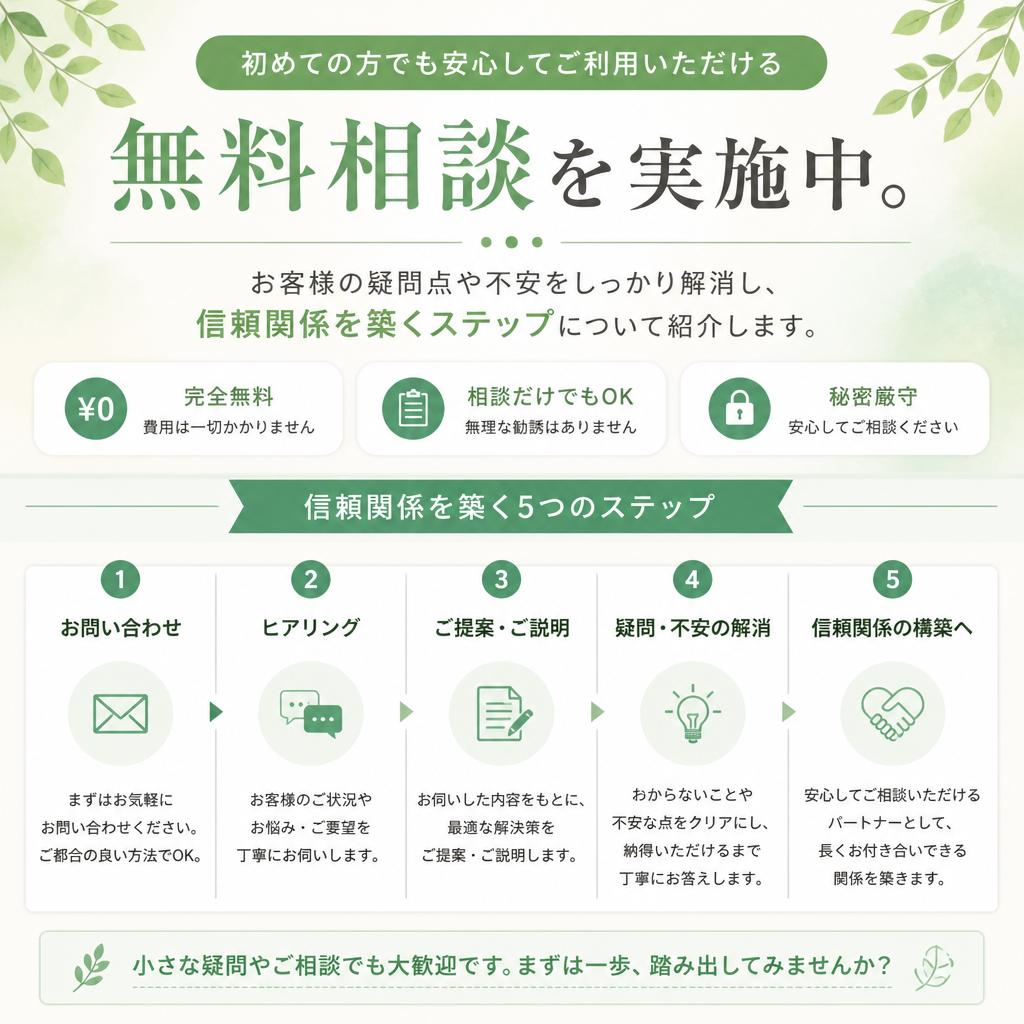 安心の無料相談サービス