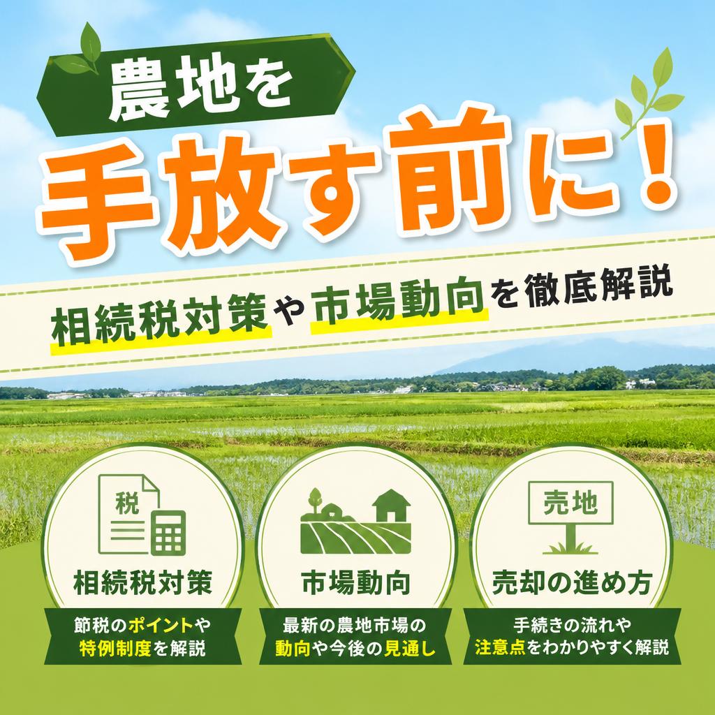 「農地を手放す前に！相続税対策や市場動向を徹底解説」