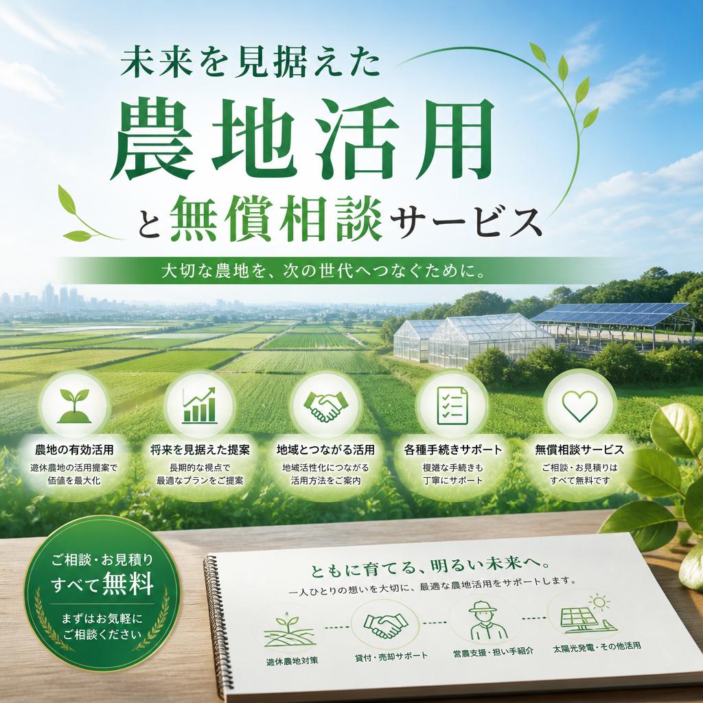 未来を見据えた農地活用と無償相談サービス