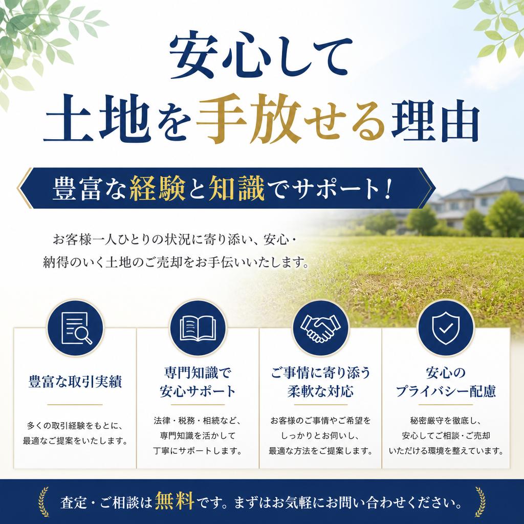 安心して土地を手放せる理由 - 豊富な経験と知識でサポート！